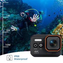 Спортивная видеокамера на шлем Ultra HD 4K с дистанционным управлением, 16 МП, ЖК-экран 2,0 дюйма, Подводная Водонепроницаемая видеокамера 170D 2022 - купить недорого