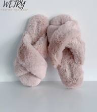 Women Home Slippers Winter Warm Shoes Woman Slip on Flats Slides Female Faux Fur Slippers 36-41 wholesale 2024 - buy cheap