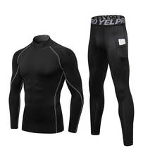 Thermal Underwear Sets Men High Collar Winter Long Johns Thermo Underwear Compression Sweat Quick Drying Thermal Clothing 2024 - buy cheap