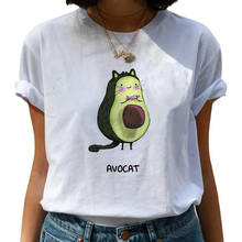 Camiseta feminina fofa de abacate, camiseta de manga curta estilo harajuku, fofa de 90s 2024 - compre barato
