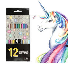 12 Colors Metallic Color Pencils Drawing Sketching Pencils Small Gift 2024 - buy cheap