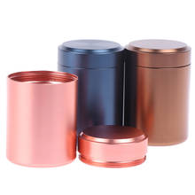 1 pc 65*45mm metal alumínio selado latas de chá viagem portátil hermético cheiro prova recipiente stash jar 2024 - compre barato