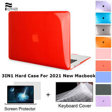 3in1 novo portátil caso de cristal para apple macbook ar pro retina m1 chip 13 15 16 polegada caso para 2020 pro13 a2289/a2179/a2338/a2337 2024 - compre barato