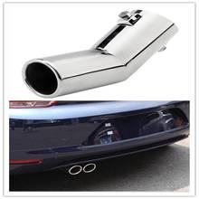 Universal 51mm Car Flat Round Bending Exhaust Muffler Pipe Rear Tail Pipes Replacement Stainless Steel Tip Tail Throat A191 2024 - buy cheap