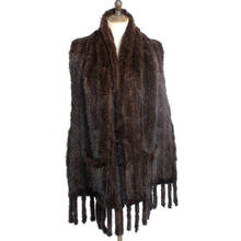 Autumn Winter Women Genuine Mink Fur Shawl Scarf Fashion Knitted Natural Fur Scarfs Shawls Lady Casual Real Mink Fur Shawls 2024 - buy cheap