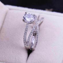 Luxury Fashion Crystal Zircon Rings For Women Engagement Wedding Band Jewelry Trendy Geometric Women Rings Gift 2024 - buy cheap