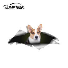 Jump Time 13cm x 6.5cm Welsh Corgi Dog Pet Decal 3D Pet Graphic Vinyl Decal Car Window Laptop Bumper Animal Car Stickers 2024 - buy cheap