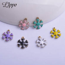 30pcs 9.5*12mm Double Faced Enamel Christmas snowflakes Charms Copper snowflake Pendant Diy Earring Necklack Jewelry Accessories 2024 - buy cheap