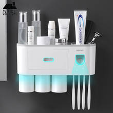 Soporte magnético para cepillo de dientes, dispensador automático de pasta de dientes, exprimidor, accesorios de baño, estante de almacenamiento de artículos de tocador de montaje en pared 2024 - compra barato