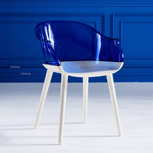 Nordic criativo-cadeira de jantar transparente, moderna, simples, de plástico, acrílica, com encosto 2024 - compre barato