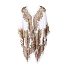 Women Scarf Shawl Summer Beach Bikini Cover Up Loose Chiffon Blouse Shawl Scarf with Buttons Sunscreen Comfortable Cover-Ups 2024 - buy cheap