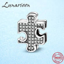 Hot sale 925 Sterling Silver Puzzles Jigsaw shape Bead Charms Fit Original reflection Charm Bracelet Diy Jewelry making 2024 - buy cheap