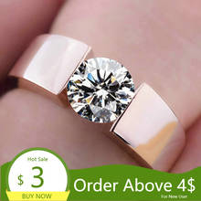 Visisap moda deslumbrante zircão anéis para homens mulher jóias noivado branco ouro cor anel dropshipping acessórios b2250 2024 - compre barato