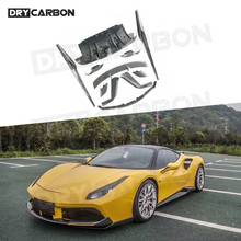 Dry Carbon Fiber Front Lip Flaps Side Skirts Air Vent cover Rear Diffuser Rear Boot Spoiler for Ferrari 488 GTB N Style Body Kit 2024 - buy cheap