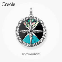 Compass Large Necklace Pendant,2020 Spring Fashion Jewelry 925 Sterling Silver Charm Bohemia Life Companion Gift for Women Men 2024 - buy cheap