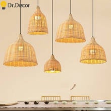 Nordic Vintage Wooden E27 Pendant Lights Lighitng Birdcage Home Decor Bamboo Pendant Lamp Indoor Lighting Kitchen Hanging Lamp 2024 - buy cheap