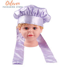 Customized Printing Logo Kids Satin Baby Double Layer Hair Bonnet With Edge Wrap Tie Brand Name 2024 - buy cheap