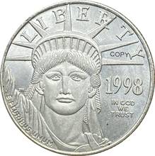 Estados Unidos de América, Estatua de la libertad de 1998 años, 25 dólares, moneda de águila en lingote chapada en plata, copia conmemorativa 2024 - compra barato