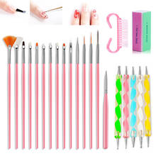 Nail Brushes Set Double-headed Use Point Diamond Carving Paint Pen Nail Art Drawing Line Carving Dotting Pen Nail Art Tool Set 2024 - buy cheap