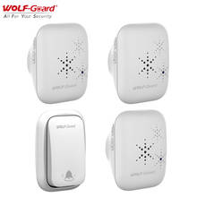 Wolf-Guard-timbre inalámbrico autoalimentado, indicador LED impermeable, música múltiple, sistema de seguridad para el hogar, blanco 2024 - compra barato