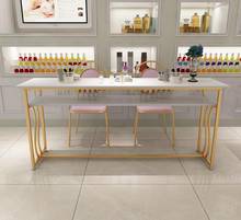 Simple and modern double solid wood nail table and chair set single double Nordic net red new golden small nail table 2024 - buy cheap