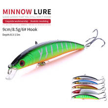 Señuelos de Pesca de fundición larga, sistema de peso magnético de 9cm y 8,5g, nuevo modelo, cebo duro para buceo, 0,3-1,5 m, wobblers minnow, 1 Uds. 2024 - compra barato