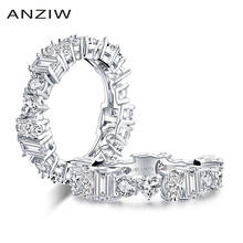 ANZIW  Luxury 925 Sterling Silver Band Rings Women Engagement Simulated Diamond Wedding Silver Bridal Full Eternity Rings 2024 - buy cheap
