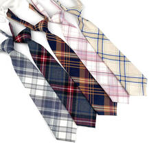 Corbatas a cuadros a rayas de la universidad, corbata de moda de 7CM, uniforme profesional escolar, accesorio para camisa de estudiantes, 34x7cm 2024 - compra barato