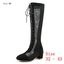 Summer Shoes Gladiator Sandals Heel Women Knee High Boots Woman Thigh High Boots Small Plus Size 32 - 43 2024 - buy cheap