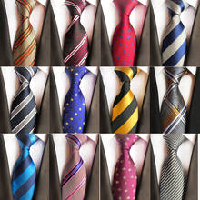 GUSLESON-Corbata de seda Jacquard para hombre, corbata de 8cm con diseño clásico a rayas, para negocios, boda, fiesta, corbatas formales para el cuello, regalos 2024 - compra barato