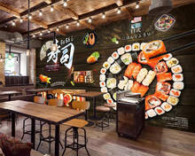 Beibehang papel de parede personalizado 3d mural foto personalizado japonês sushi restaurante catering ferramentas decoração da parede fundo 2024 - compre barato
