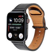 Correa de cuero genuino de alta gama para Apple Watch, pulsera clásica de Color sólido para iwatch serie 5, 4, 3, 2 y 1, 38mm, 42mm, 40mm y 44mm 2024 - compra barato