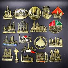 3D Scenery Fridge Magnets Metal Souvenirs Macau France Paris Malaysia Dubai Egypt Myanmar Russia High-end Refrigerator Stickers 2024 - buy cheap