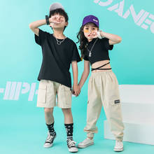 Trajes de baile para niños, trajes de Hip Hop para niñas y niños, trajes de baile de salón de Jazz, camisa corta, pantalones, ropa de espectáculo moderna 2024 - compra barato