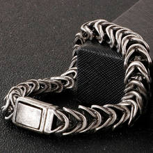 13MM Old Silver Color Stainless Steel Men's Link Chain Bracelet For Men Vintage Mens Bracelets Free Logo Name Make Engraveable 2024 - buy cheap