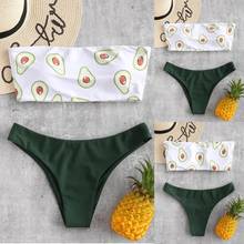 Sexy Avocado print bikini Women Print Tube up Two Pieces Bikini Push-Up Swimsuit Swimwear Beachwear stroje k pielowe damskie 2024 - buy cheap