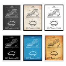 Vintage Ice Hockey Skates 1914 Patent Wall Skating Shoe Blueprint Poster Canvas Painting Print Wall Décor Living Home Art 2024 - buy cheap