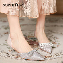 SOPHITINA Sweet Style Cloth Women Shoes Pumps High Heels Thin Butterfly-knot Dressing Beautiful Summer Pointed Toe New 2021 FO13 2024 - buy cheap
