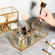 Luxury Clear Glass Makeup Box Cosmetic Storage Box Makeup Brushes Organizer Pencil Lipstick Holder Makeup Tools Organizer Case 2024 - buy cheap