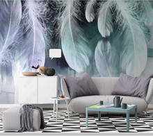 Papel de parede Nordic abstract ink feather modern 3d wallpaper mural,living room tv wall bedroom wall papers home decor 2024 - buy cheap