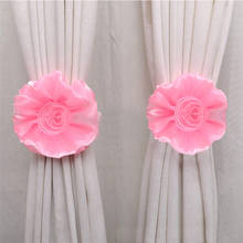1pc /1 Pair Rose Flower Window Curtain Tieback Buckle Clamp Hook Fastener Decor Curtains Tie String Flower 2024 - buy cheap
