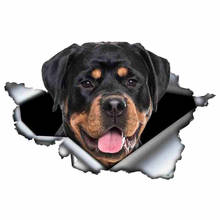 Funny Rottweiler Car Sticker Torn Metal Decal Reflective Stickers Pet Dog Decals 3D Rott Car Styling,13cm*8cm 2024 - buy cheap
