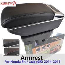 Xukey-console central de apoio de braço para honda jazz 2014 a 2017, preto, caixa de cinzeiro, armazenamento, estilo do carro, 2016 fit 2024 - compre barato