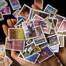 60pcs/bag Vintage Bronzing Travel Stamp Journal Decorative Washi Stickers Scrapbooking Stick Label Diary Album Stickers 2024 - buy cheap
