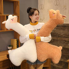 Brinquedo de pelúcia alpaca kawaii, japonês, macio, de pelúcia, ovelha, animais de lã, boneco, travesseiro para dormir, decoração de cama para casa, presente 2024 - compre barato