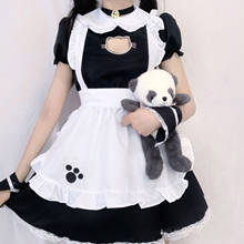 Traje de sirvienta Lolita para mujer, vestido cruzado bonito de Anime, delantal blanco y negro, disfraz de Cosplay, traje de café de talla grande 2021 2024 - compra barato