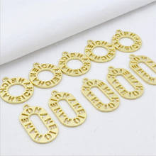 10pcs/lot new arrival creative letter round oval metal charms connectors for diy fashion earrings jewelry making accessories 2024 - buy cheap