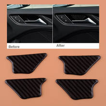 Manija de puerta interior de fibra de carbono, cubierta embellecedora de cuenco, color negro, para Audi A3, S3, 8V, 2014, 2015, 2016, 2017, 2018, 2019, 4 unids/set por juego 2024 - compra barato