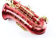 Saxofón Alto MARGEWATE Eb Tune, instrumento Musical de saxofón Alto plano, laca roja y dorada brillante, con caja de nailon 2024 - compra barato