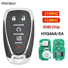 4+1/5 Button Remote Smart Car Key Fob 315MHz or 433MHz ID46 Chip HYQ4AA HYQ4EA for Chevrolet Camaro Equinox Cruze Malibu Spark 2024 - buy cheap
